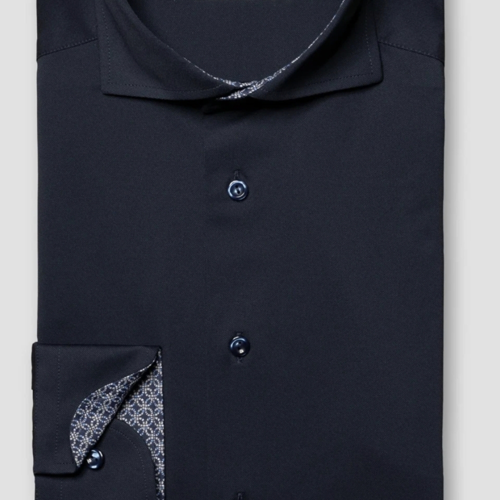 Eton Dark Blue Casual Button Down Shirt Slim 44 17 1/2